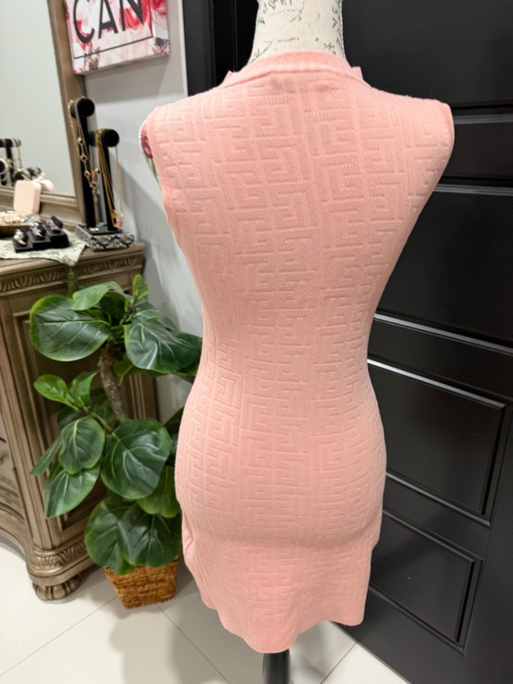Fendi Pink Textured Knit Mini Dress - Picture 3 of 16